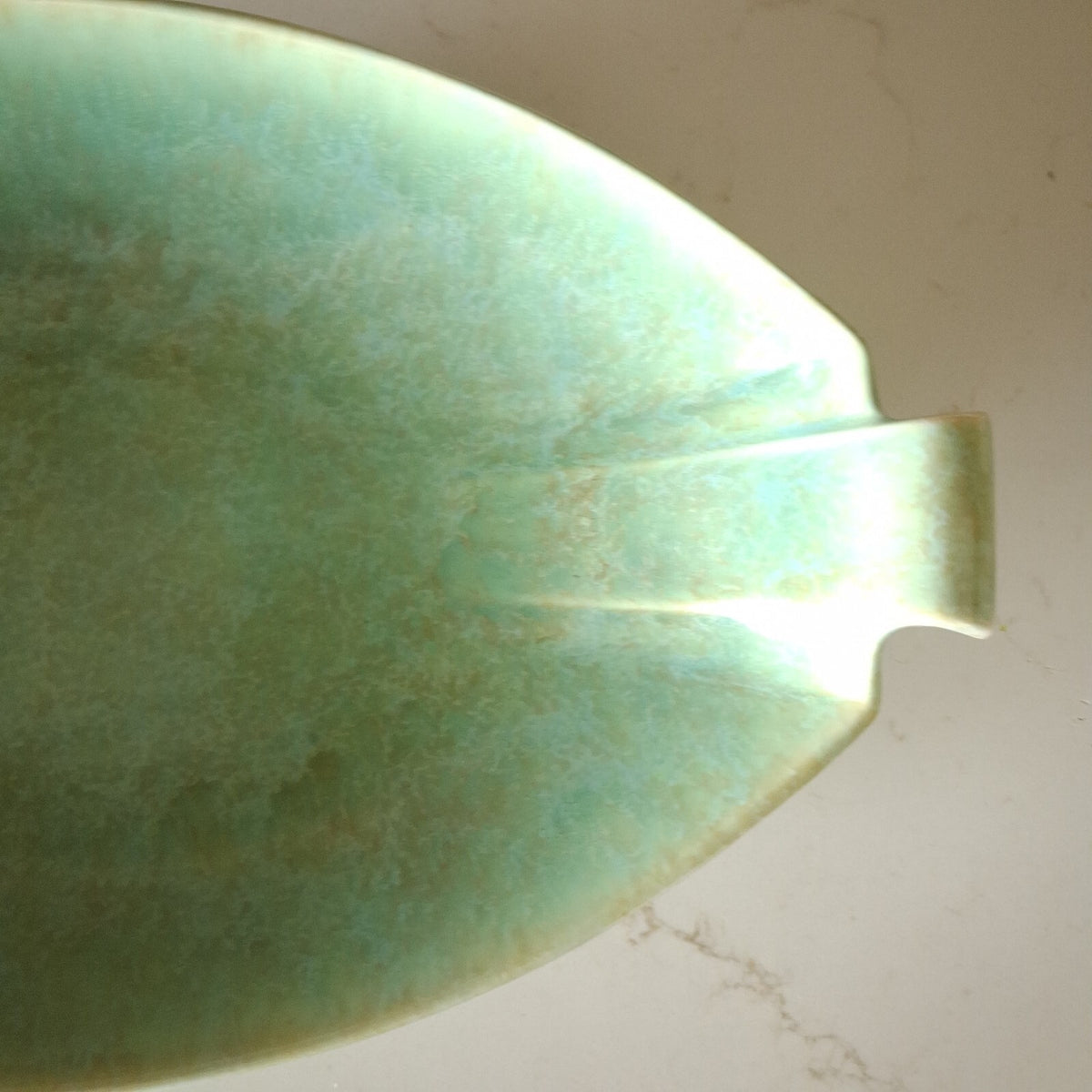 Vintage Crown Devon 782 Oval Serving Dish Green Art Deco Pottery