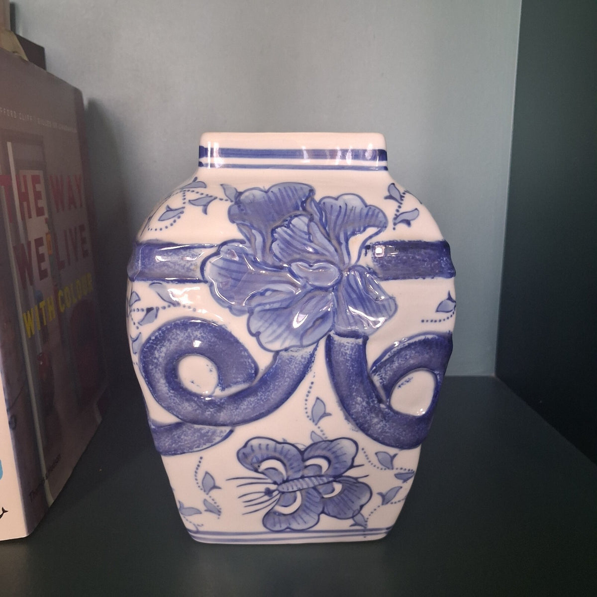Blue and White Chinoiserie Hexagonal Ginger Jar Base – Regency Ironstone, 8"