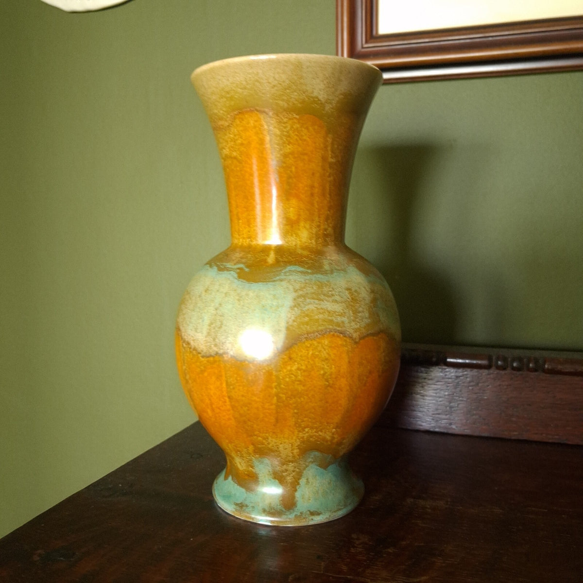 Vintage Old Court Ware Vase | Mid Century Modern Drip Glaze Vase | 7.5" Tall