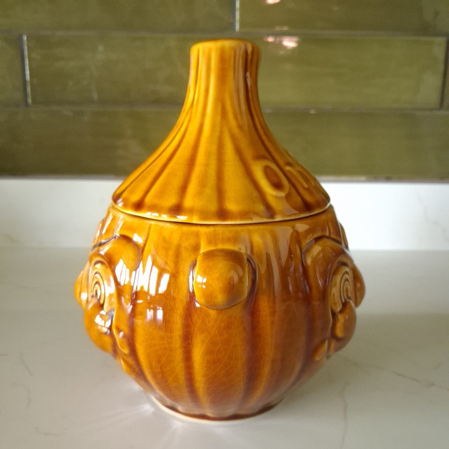 Vintage Sadler England Onion Storage Jar with Lid