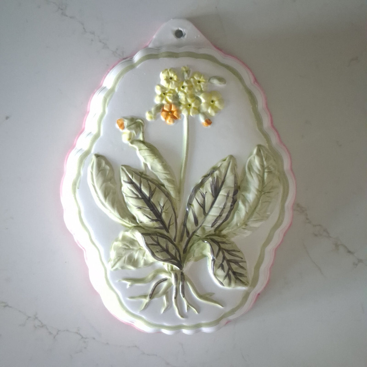 Vintage Ceramic Cowslip Jelly Mould Wall Hanging