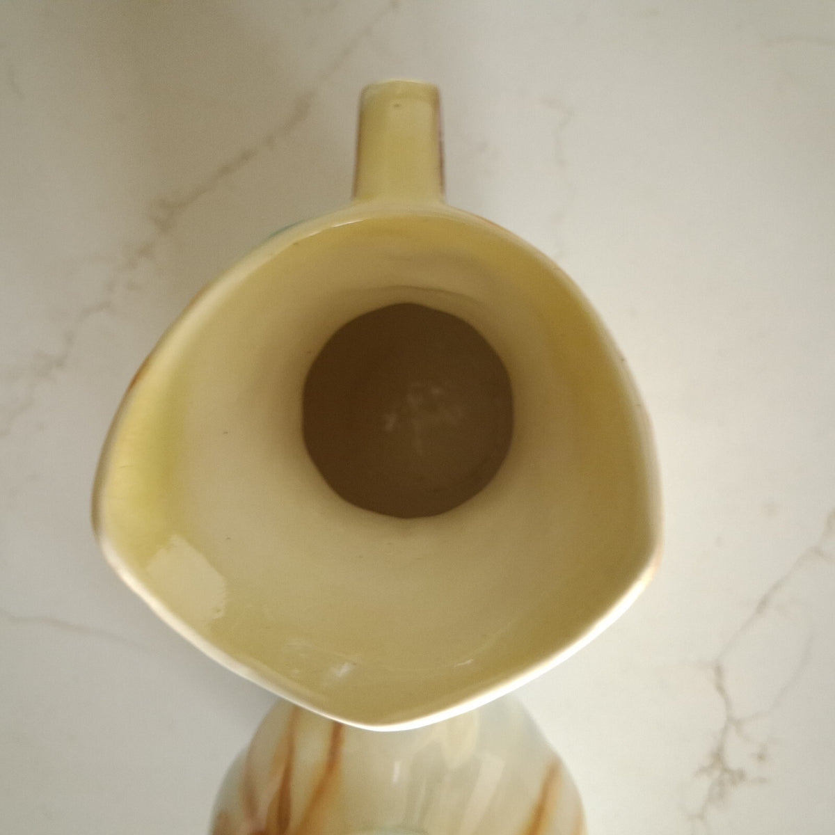 A pair of Vintage Falcon Ware Art Deco Jugs, with a brown, cream and blue glaze