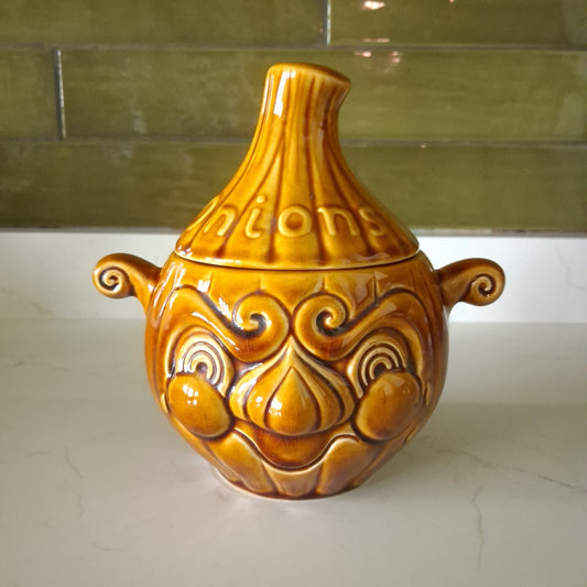 Vintage Sadler England Onion Storage Jar with Lid