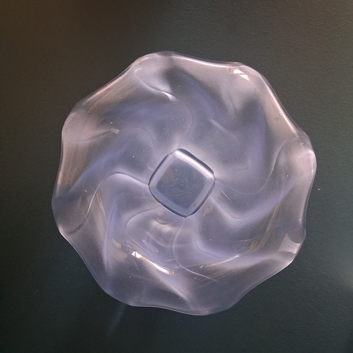 Vintage Art Deco Bagley Glass Equinox Posy Bowl & Flower Frog
