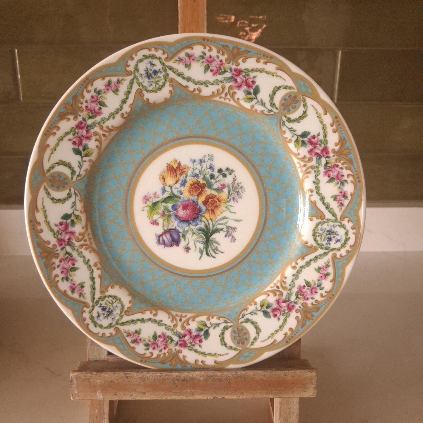 Set of 4 Vintage Style Sèvres Porcelain Plates | Made in Japan | Boxed Gift Set