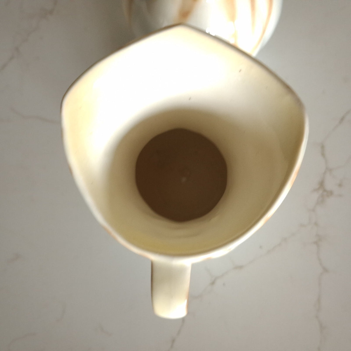 A pair of Vintage Falcon Ware Art Deco Jugs, with a brown, cream and blue glaze