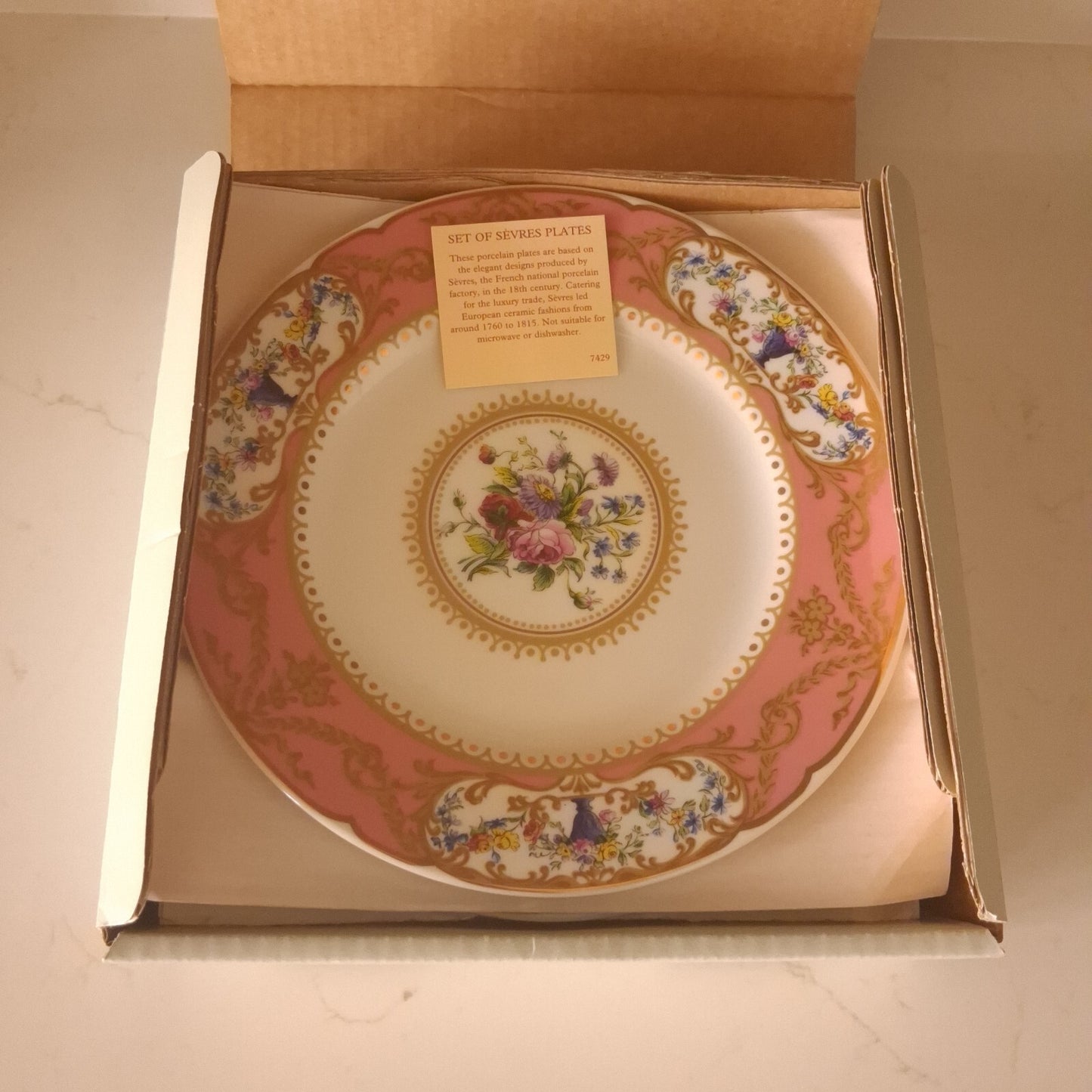 Set of 4 Vintage Style Sèvres Porcelain Plates | Made in Japan | Boxed Gift Set