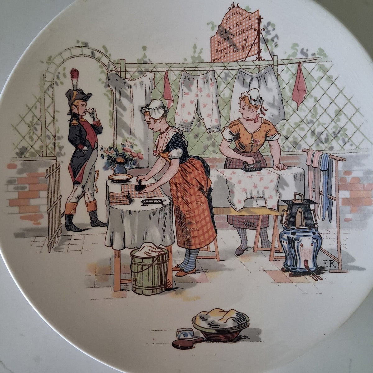 Antique French Sarreguemines Plates Set of 2