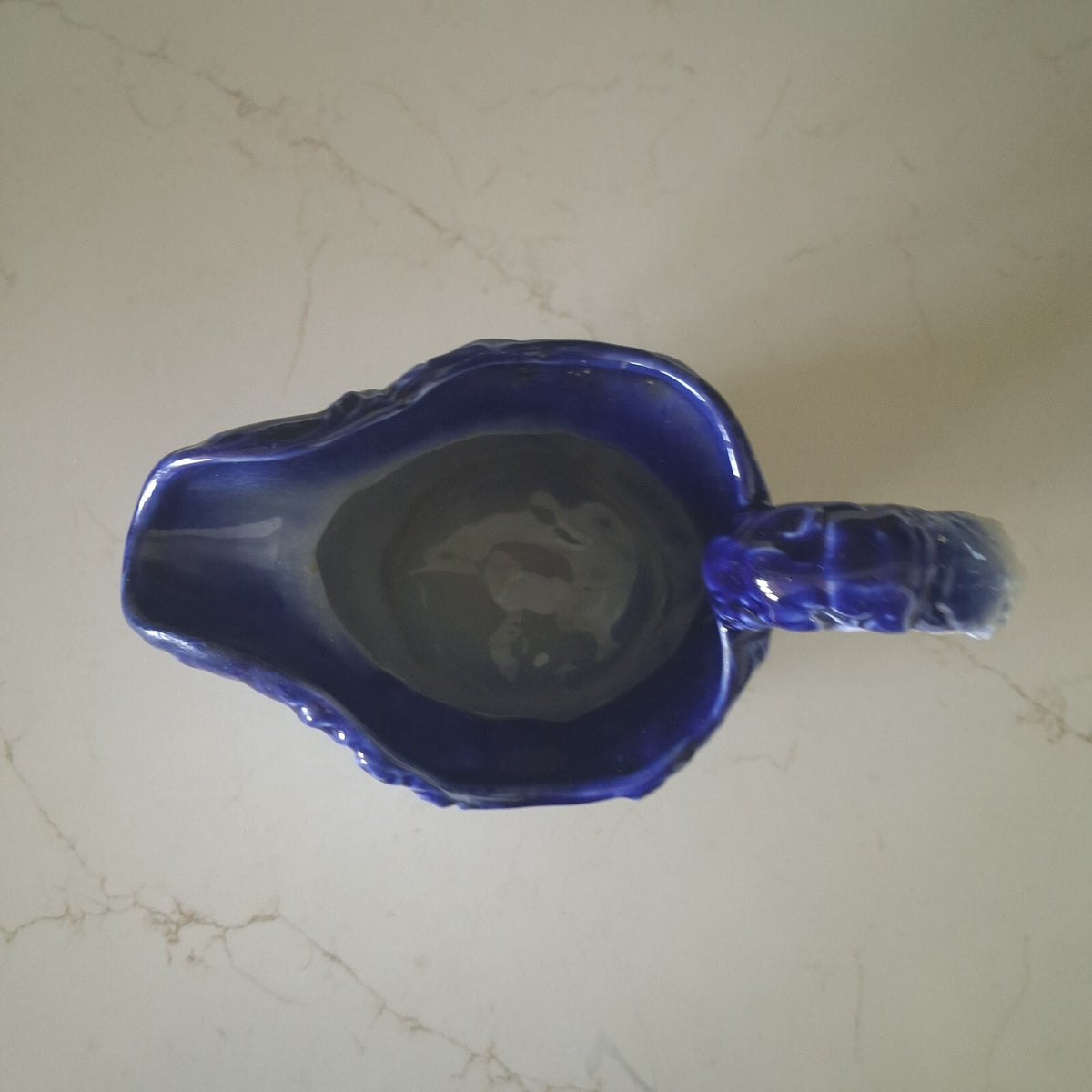 Vintage Burleigh Ironstone Blue White Relief Pitcher Jug Staffordshire