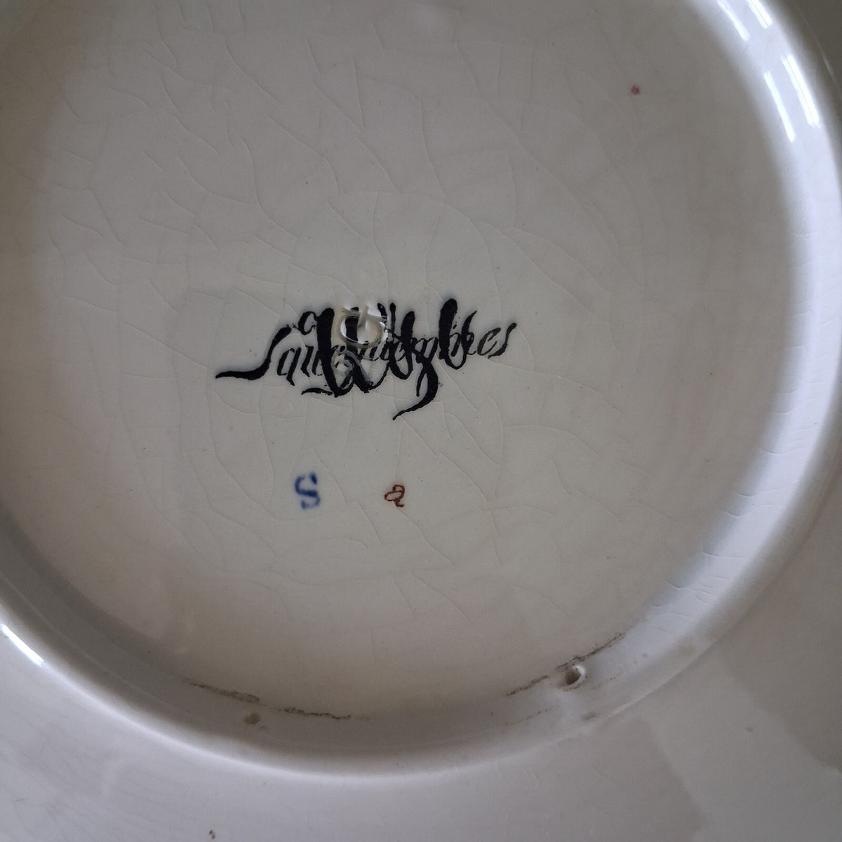 Antique French Sarreguemines Plates Set of 2