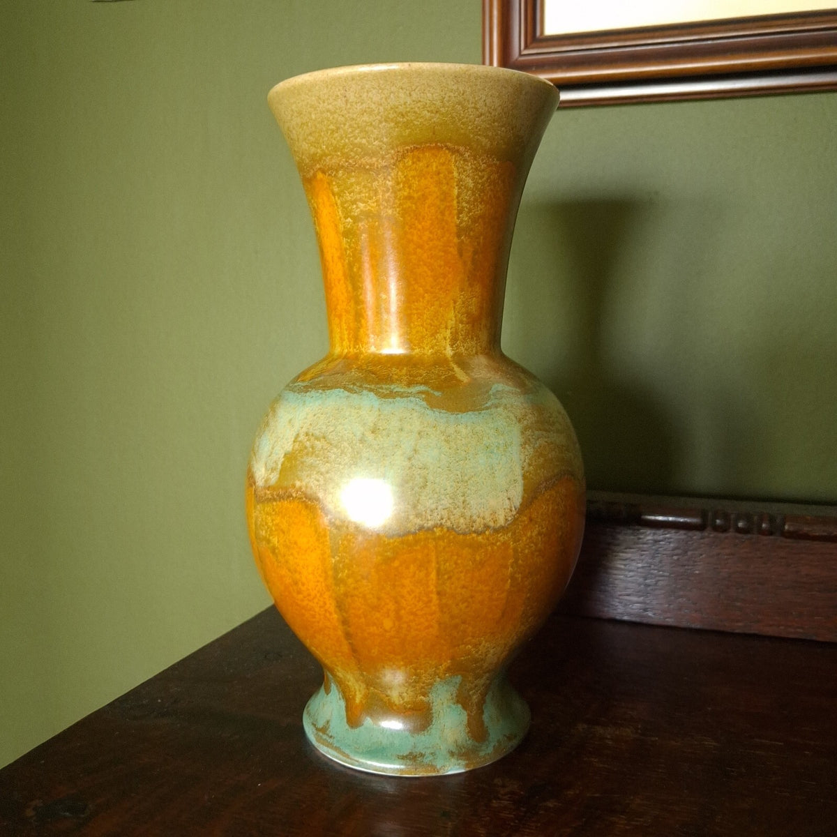 Vintage Old Court Ware Vase | Mid Century Modern Drip Glaze Vase | 7.5" Tall