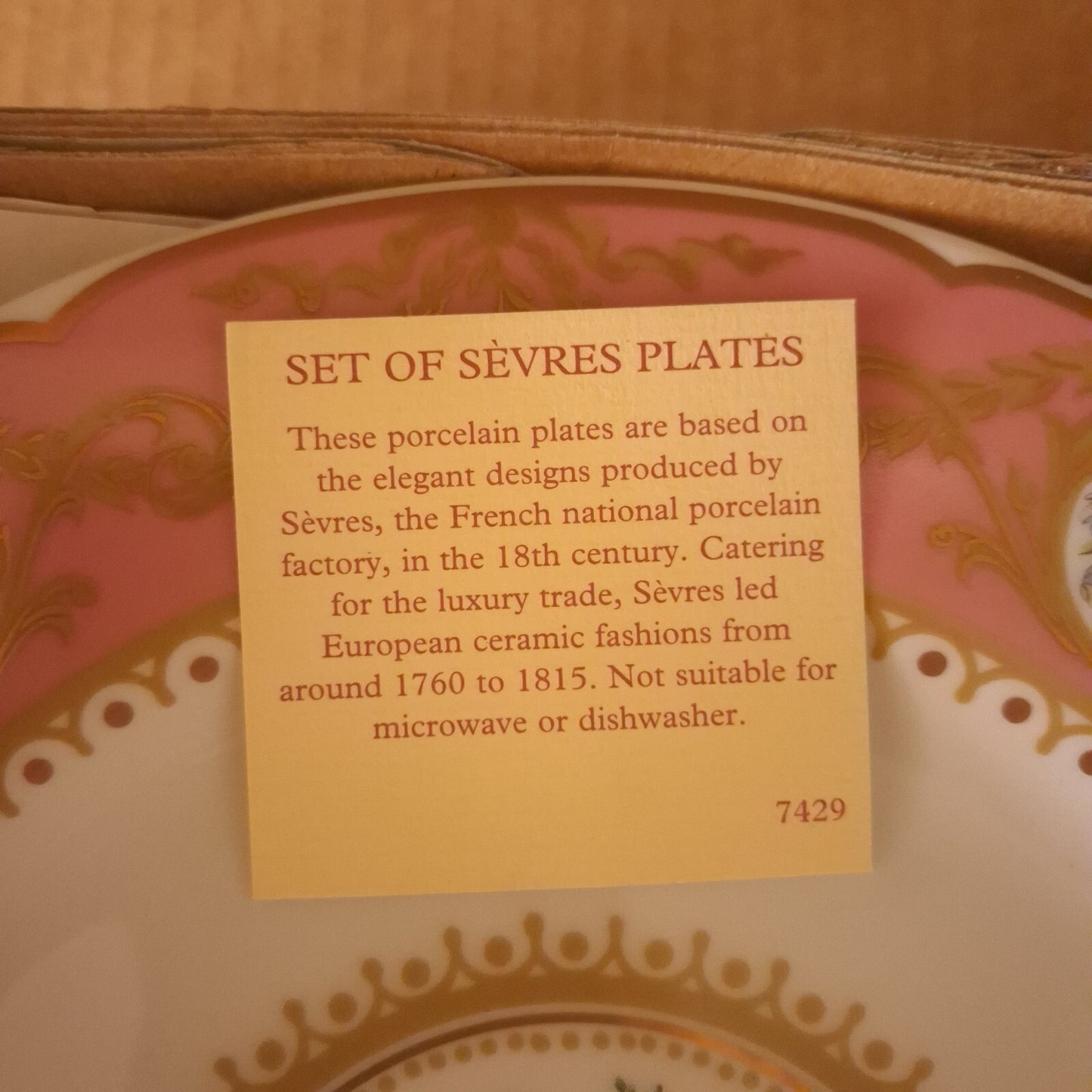 Set of 4 Vintage Style Sèvres Porcelain Plates | Made in Japan | Boxed Gift Set