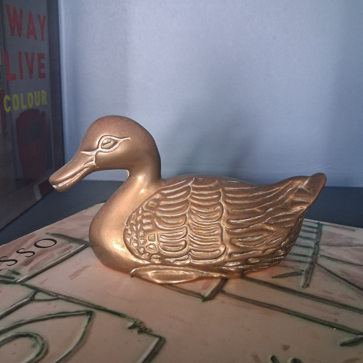 Vintage Brass Duck Figurine