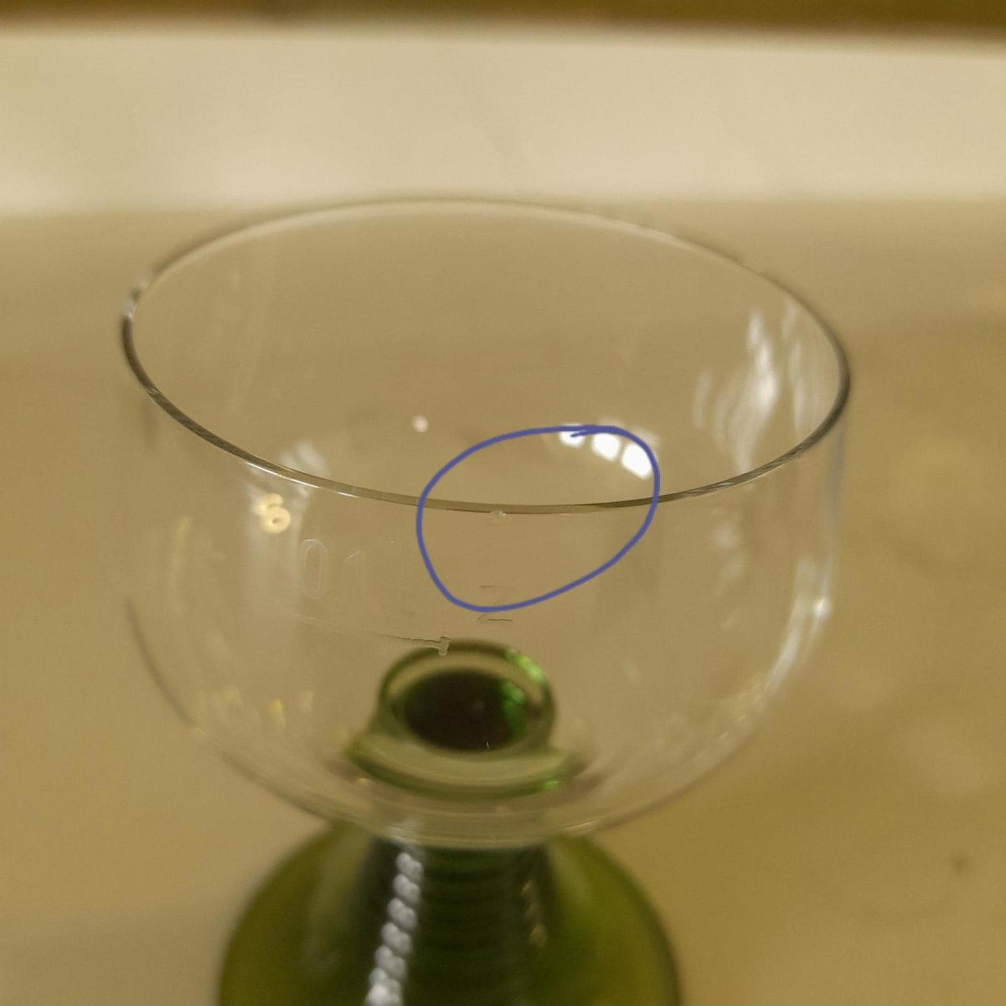Set of 12 Glas Aus Zwiesel green and clear  0.10L glasses