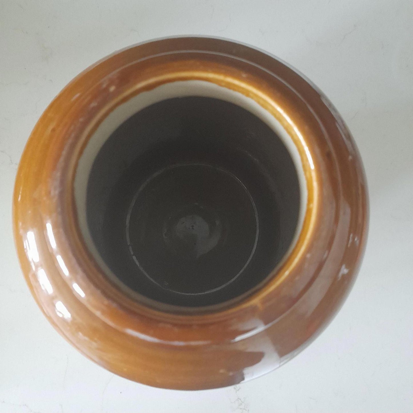 Large vintage two-tone glazed stoneware