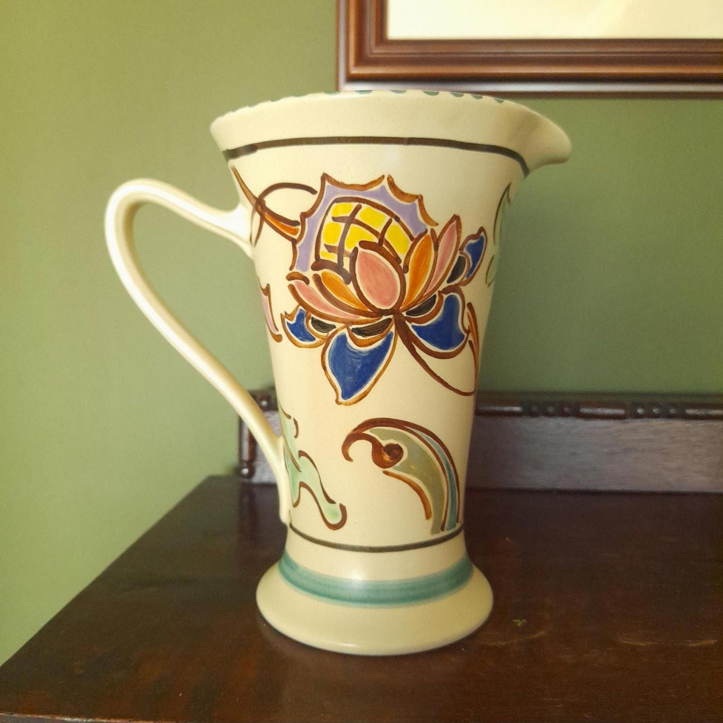 Honiton handpainted floral jug