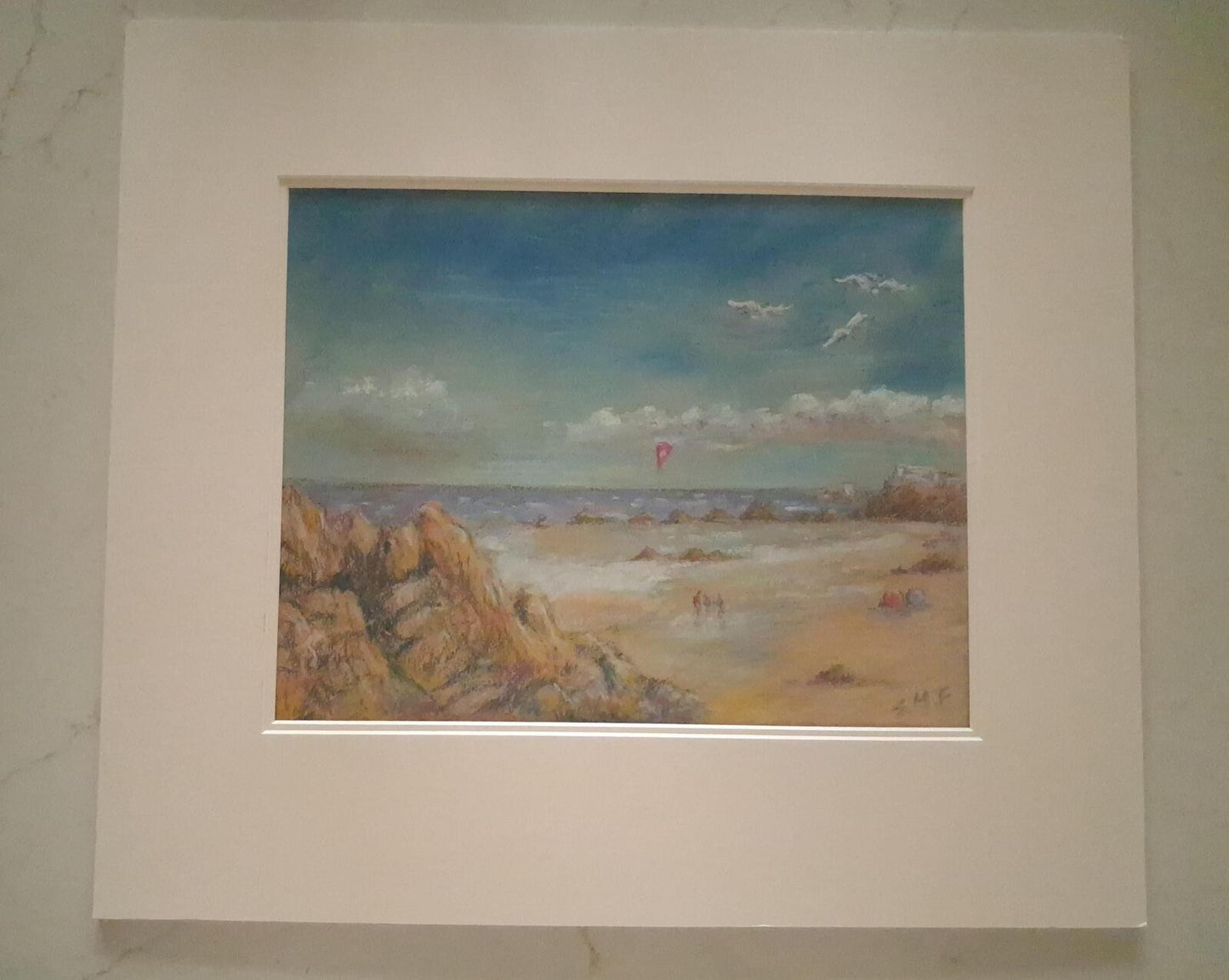 Unframed original pastel artwork by artist EMB