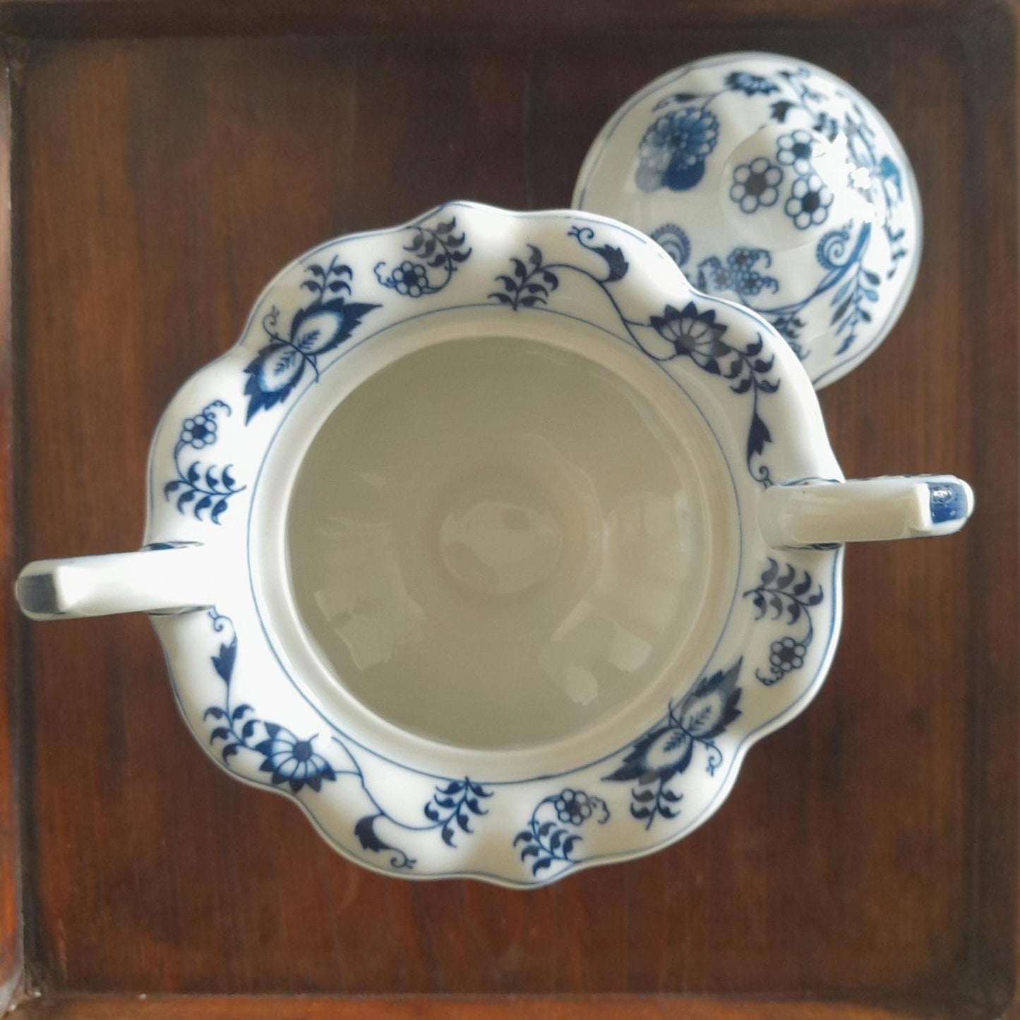 Blue Danube mayonnaise/sugar lidded pedestal