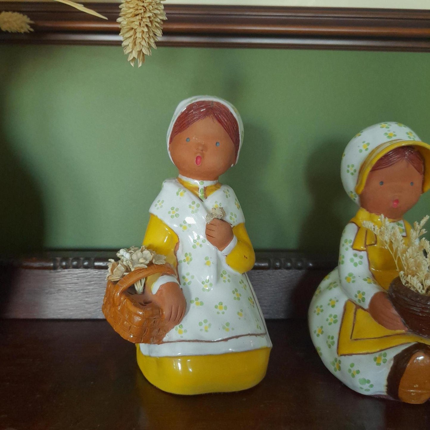 A set of three Jullar Levante Spain girl figurines