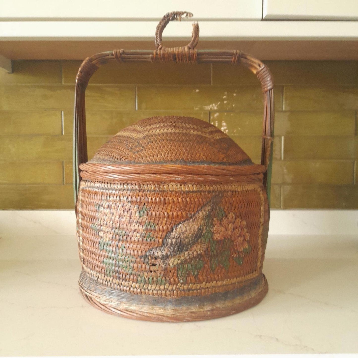 Traditional Cambodian rattan wedding basket