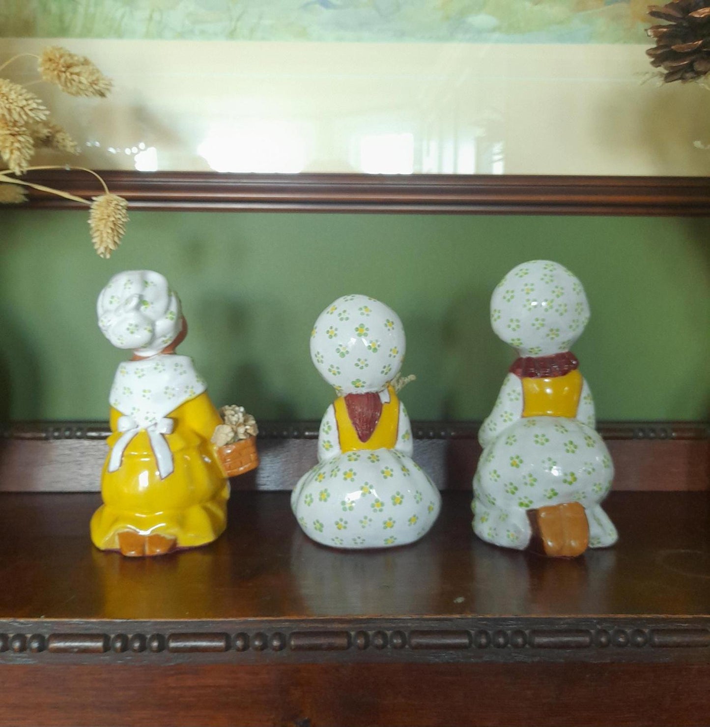 A set of three Jullar Levante Spain girl figurines