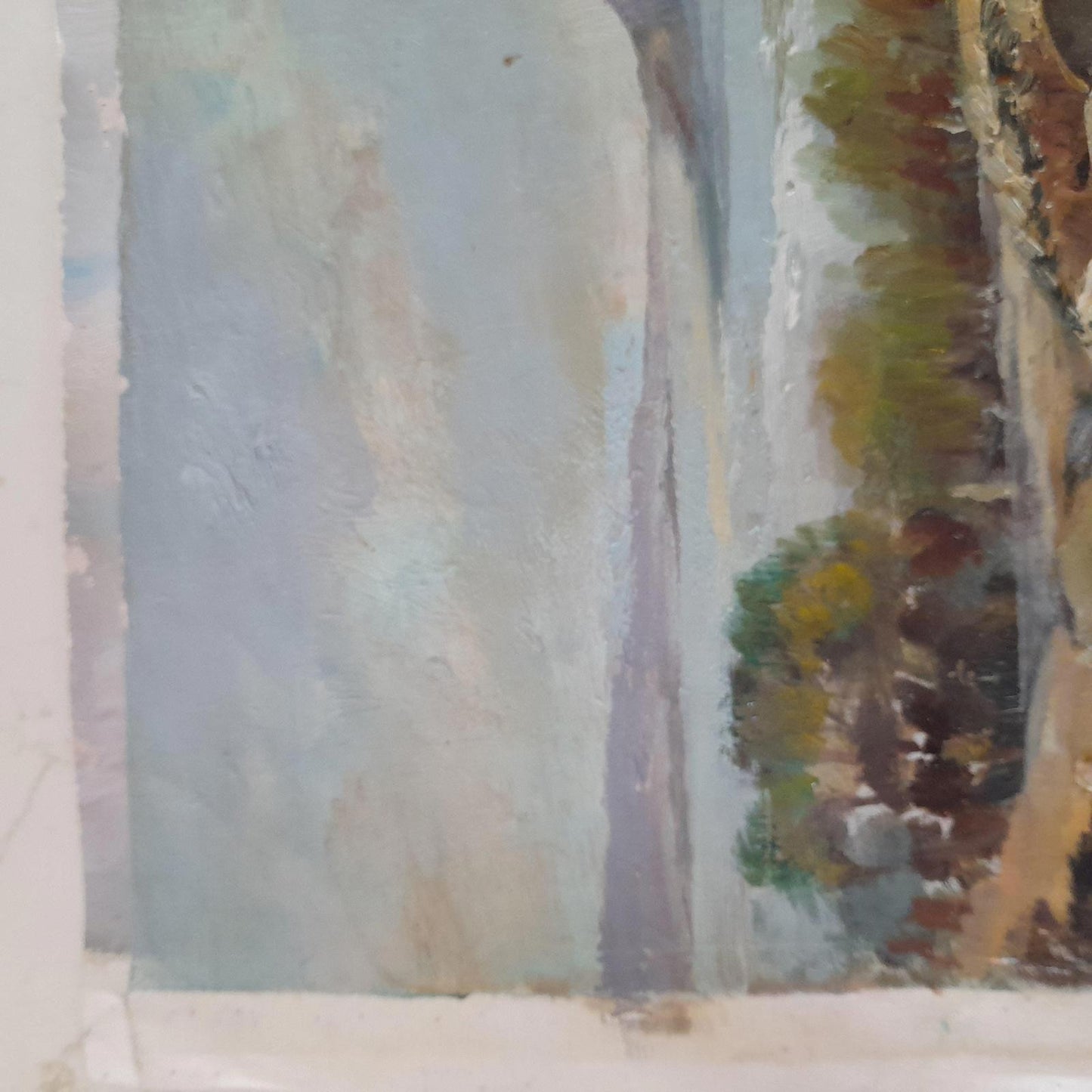Scenic bridge and river scene by Ira Englefield (b.1912) oil on canvas