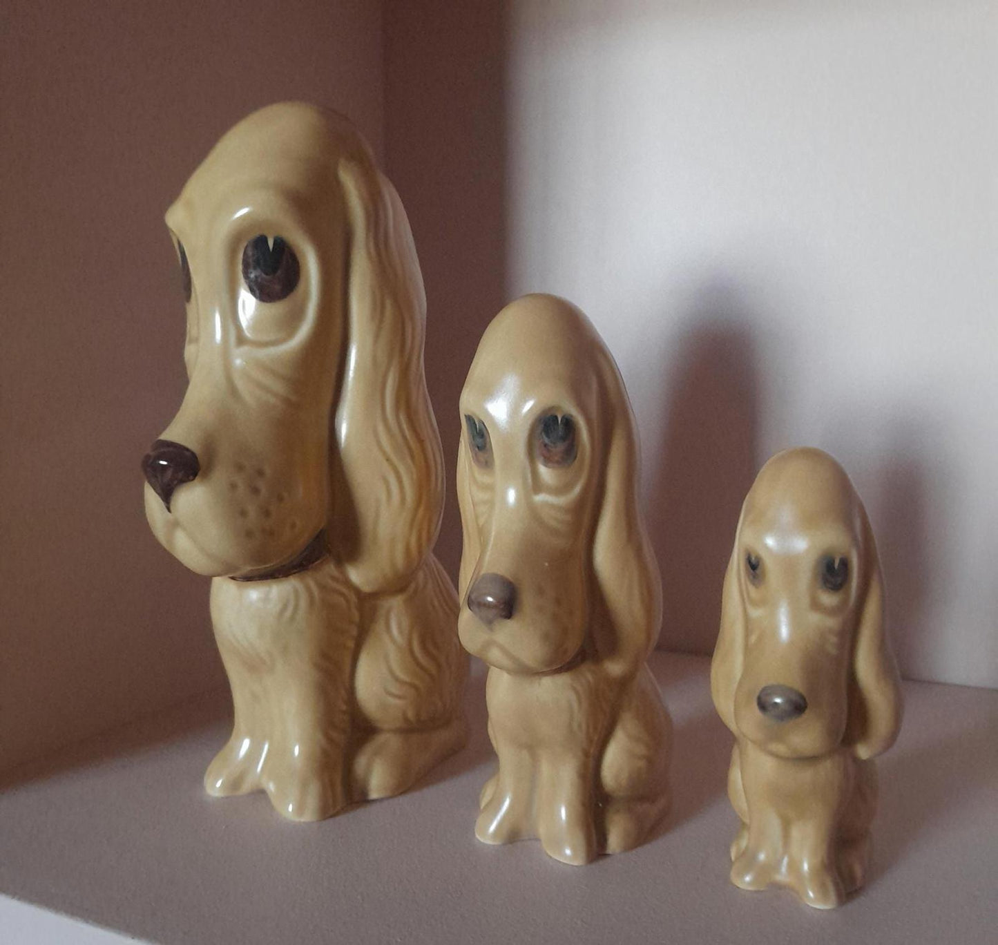 SylvaC 'sad Sam' set of 3 Bassett hounds