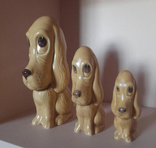 SylvaC 'sad Sam' set of 3 Bassett hounds