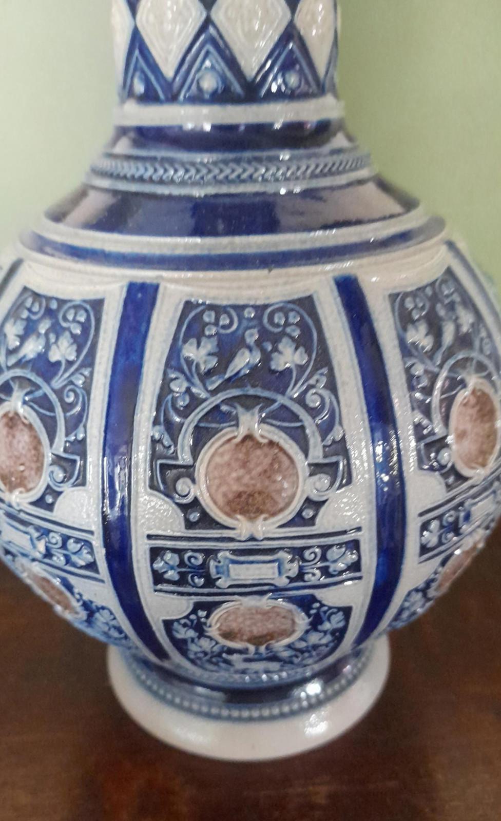 A pair of Simon Peter Gerz German Westerwald stoneware vases