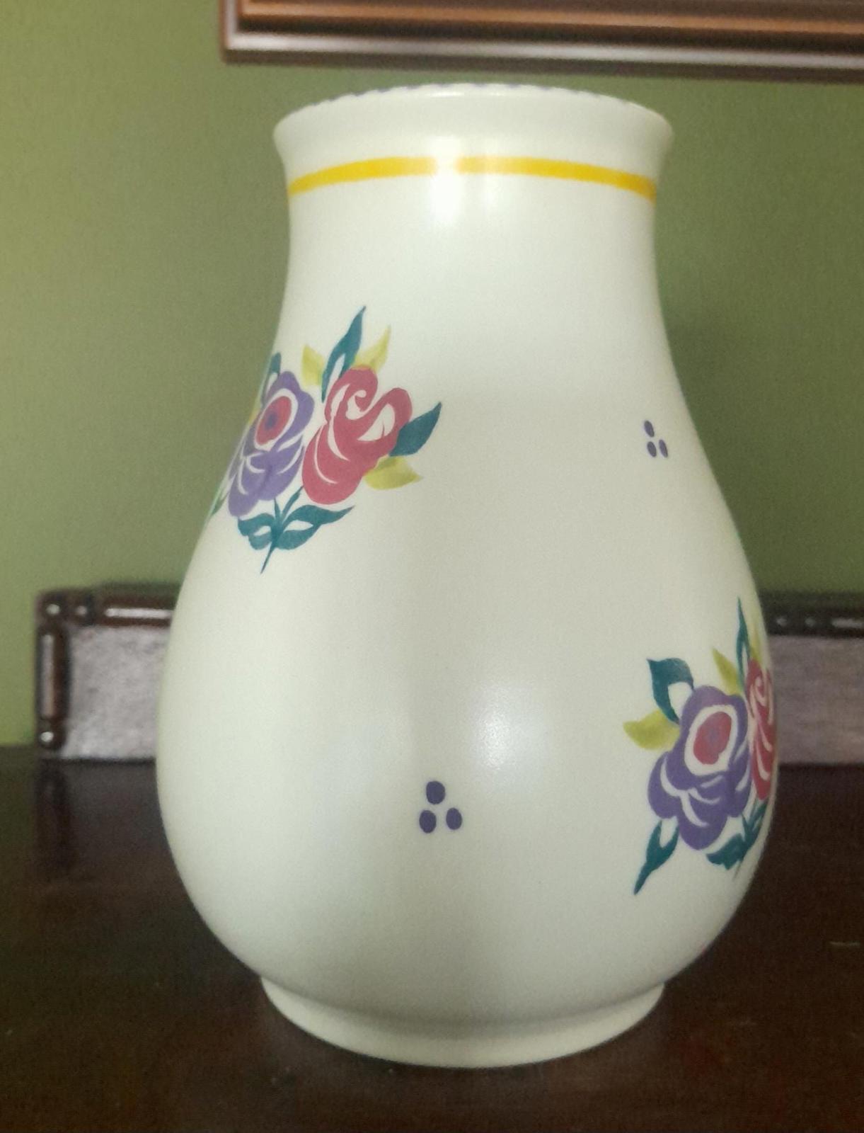 Poole pottery hand painted floral vase