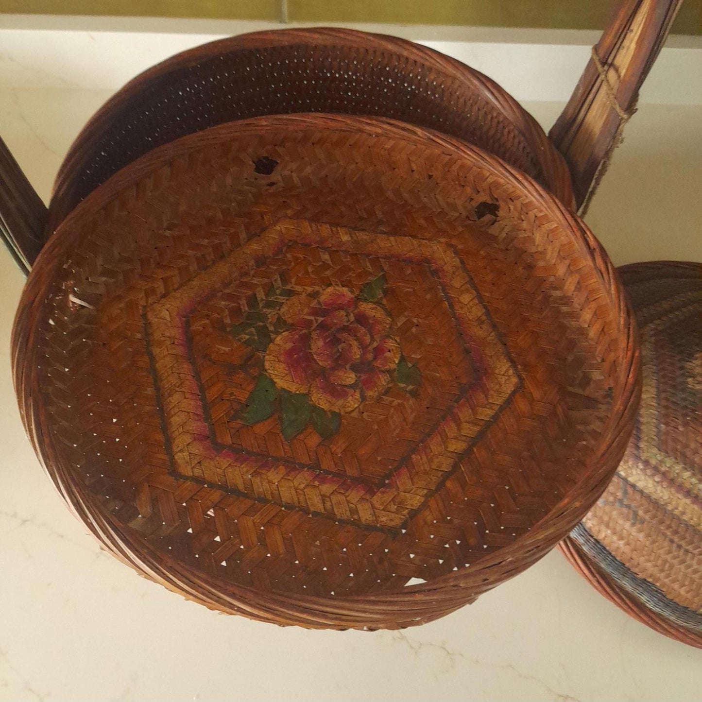 Traditional Cambodian rattan wedding basket