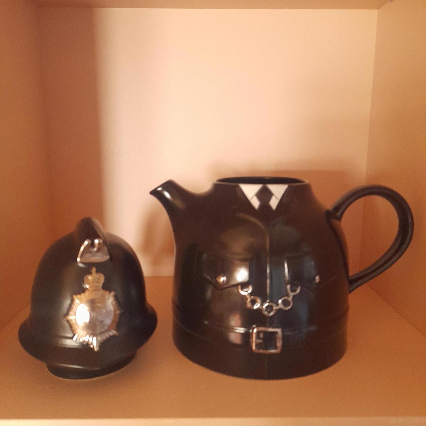 Carlton ware black ceramic policeman tea pot