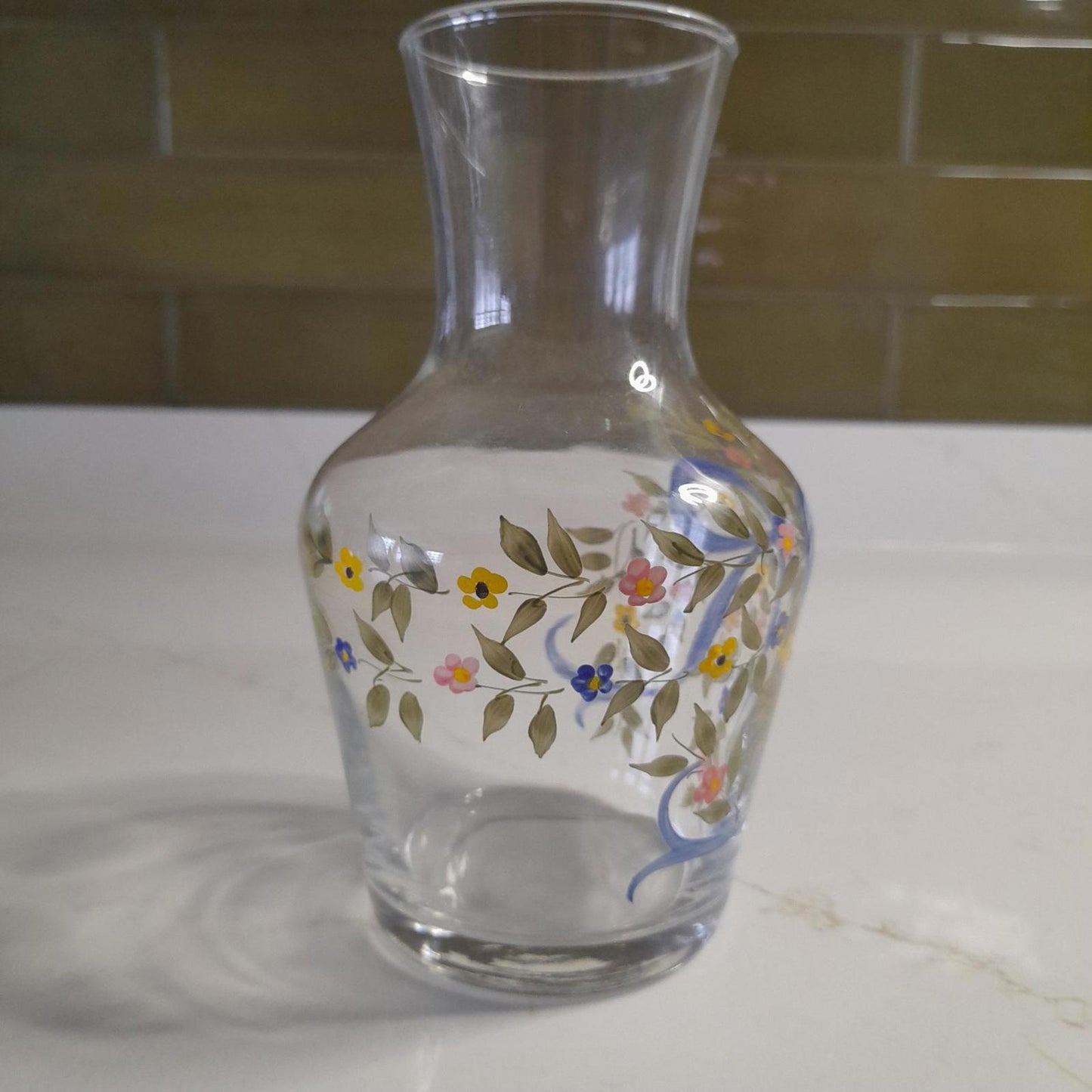Small handpainted glass vase