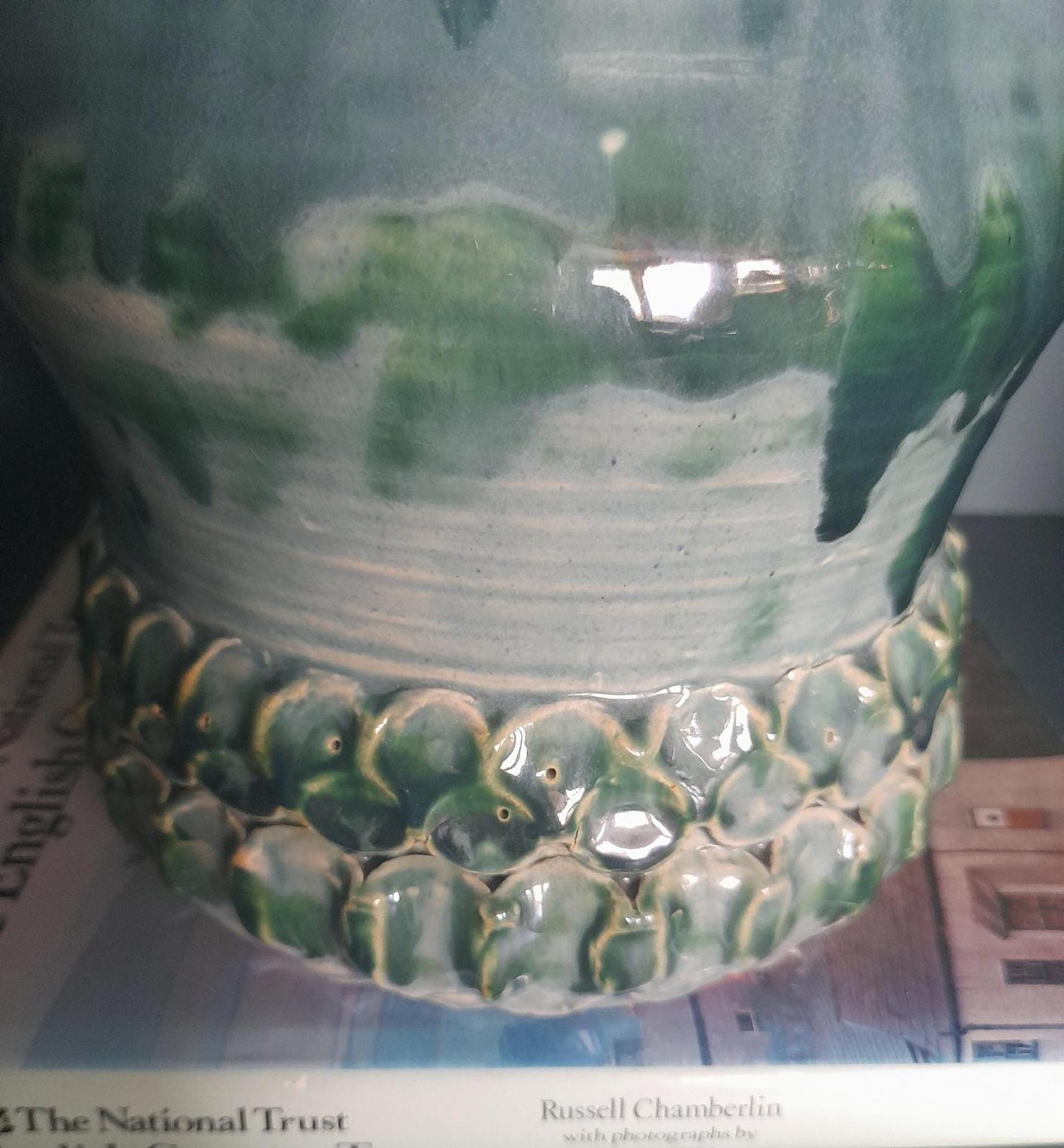 Pitlochry large turquoise pottery vase - glazed