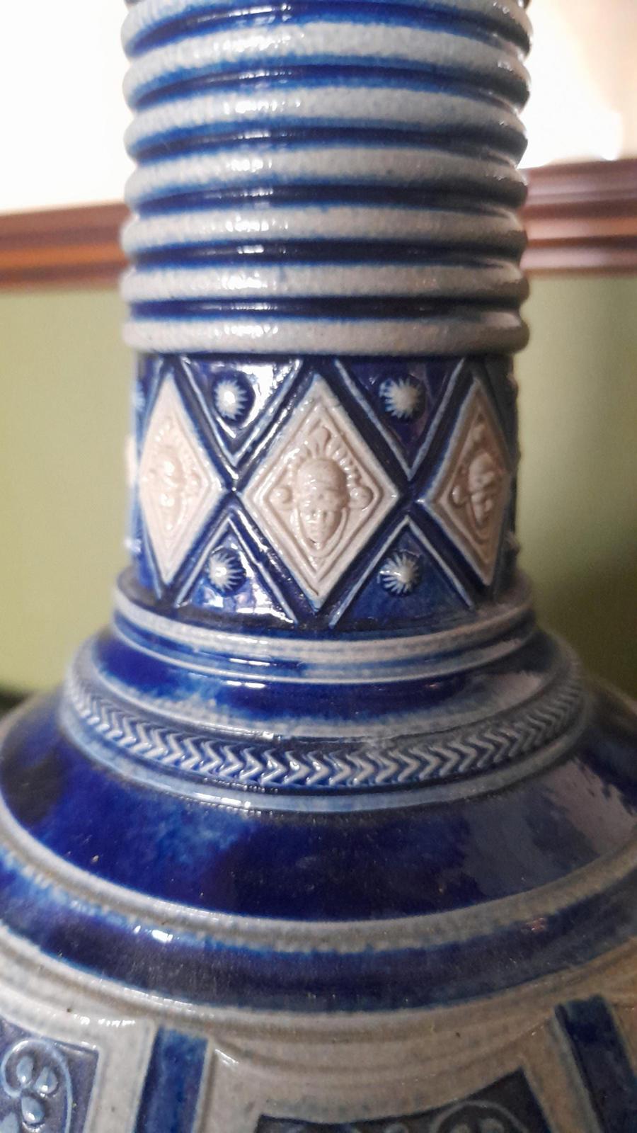 A pair of Simon Peter Gerz German Westerwald stoneware vases