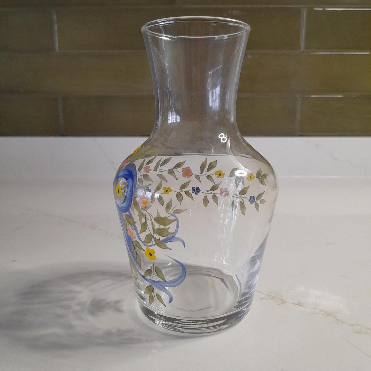 Small handpainted glass vase
