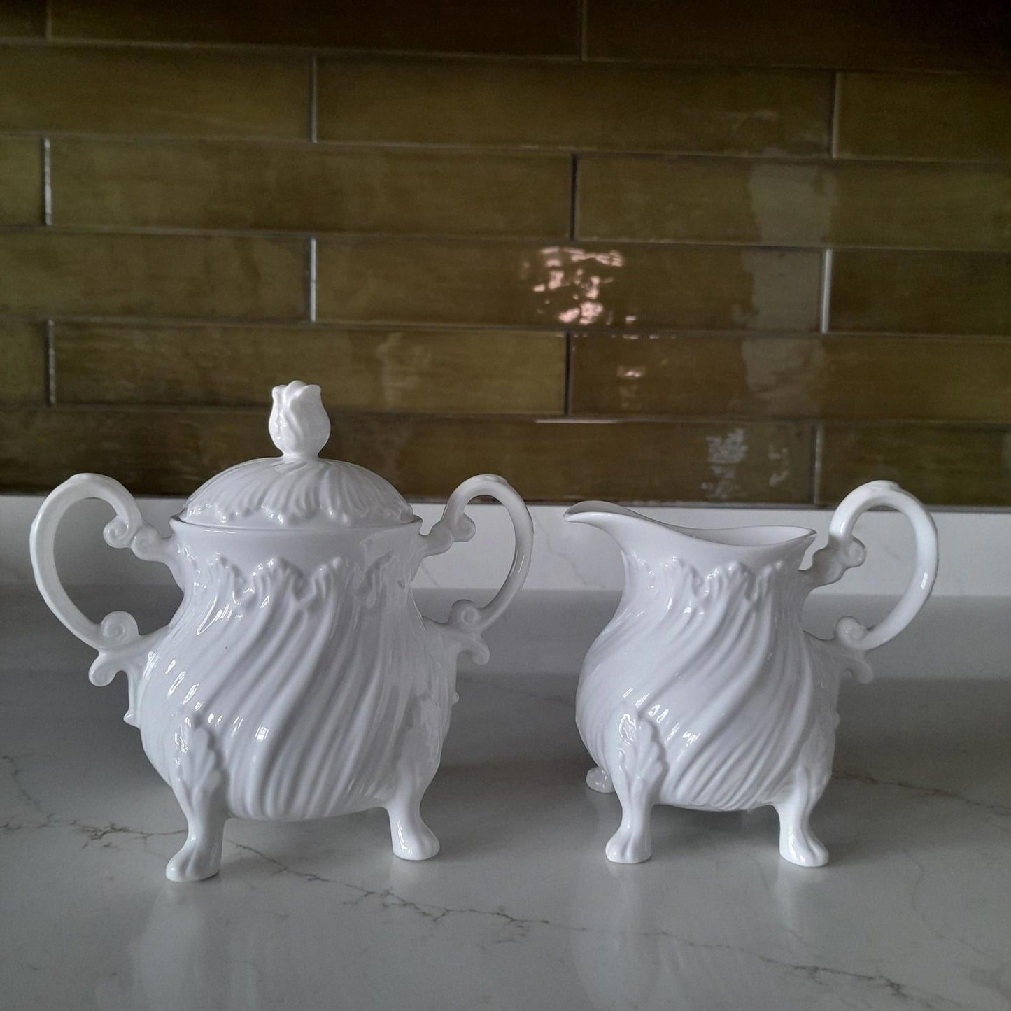 Staffordshire Surrey Collection lidded sugar bowl and creamer