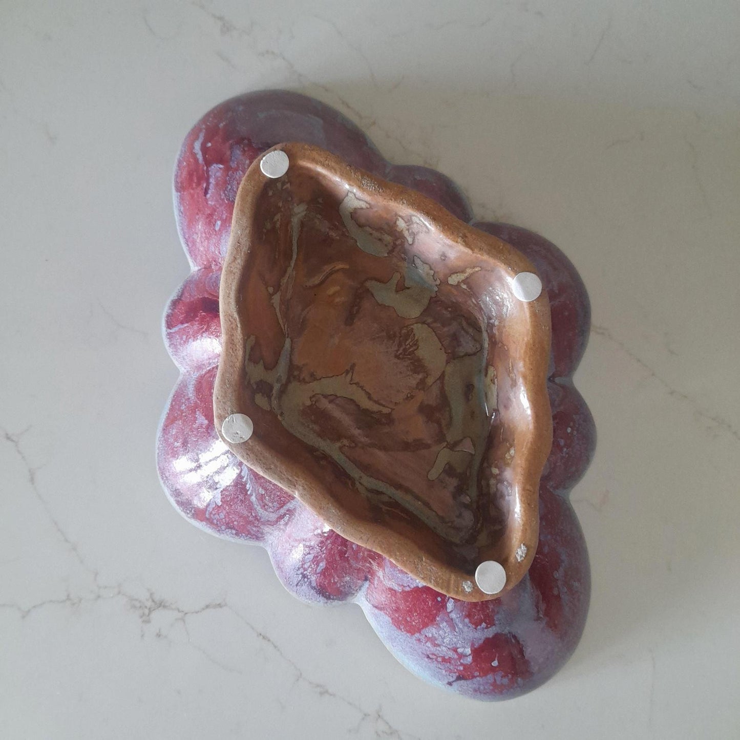 Chinese 8 lobed shallow dish