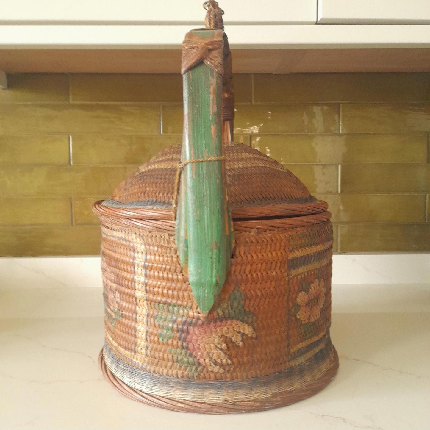 Traditional Cambodian rattan wedding basket