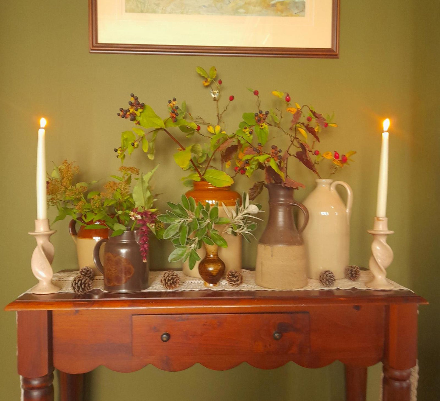 Large vintage two-tone glazed stoneware